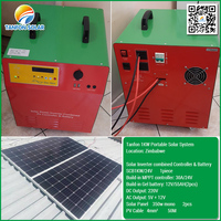 Kits de panneaux solaires hors réseau 100W 200W 300W 500W Utilisation portable pour réfrigérateur TV Lumière LED Charge de téléphone portable