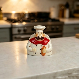 <span class=keywords><strong>Cuchillo</strong></span> de Cocina de Acero Inoxidable con Mango de Figura de Chef, Diseño a Cuadros con Lazo Rojo, Vajilla al por Mayor, Regalo a Granel - Product Image 4