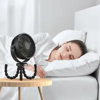 HXTC88 Nouveau Extérieur 2000mAh Usb Rechargeable Détachable Bureau Clip Flexible Portable Bébé Poussette Octopus Mini Petit Petit Ventilateur