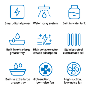 Carrito de Barbacoa Electrostático <span class=keywords><strong>con</strong></span> Circulación de Agua |   Parrilla sin Humo <span class=keywords><strong>con</strong></span> Sistema de Pulverización de Agua y Filtración Multietapa para Barbacoa - Product Image 4