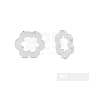 Pendentif en argent sterling 925 avec contour de pétales arrondis festonnés et cadre de fleur ouvert, aux prix les plus avantageux - Product Image 2