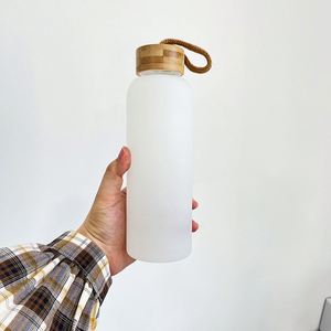 Bouteille d'eau en verre réutilisable de 20 oz, anti-fuite, avec couvercle en bambou, pour sublimation et personnalisation - Product Image 5