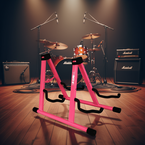 Soporte de Guitarra Doble Plegable GSS 2N1 PNK, Metálico y Ajustable para Guitarra Acústica, Eléctrica y Bajo, para Escenario y Estudio - Product Image 2