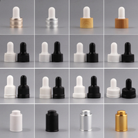 Cosmétiques personnalisés 5 10 15 20 30 50 100ml Petite bouteille en verre transparente bleue avec tête en caoutchouc noir et logo