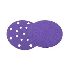 6-дюймовый фиолетовый многоразовый абразивный диск оптом, шлифовальный диск для наждачной бумаги, керамический шлифовальный диск