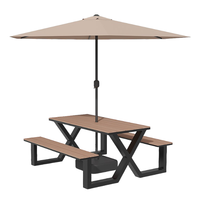 Ensemble de table et bancs de restaurant en acier - Design européen moderne, mobilier commercial durable et robuste