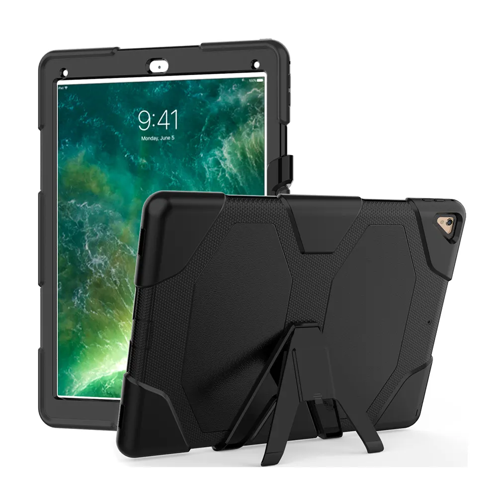 كامل الجسم حماية اللوحي حافظة لجهاز iPad برو 12.9 بوصة 2015/2017 المدمج في واقي للشاشة + Kickstand الثقيلة غطاء