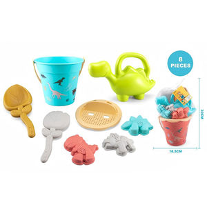 Juego de 8 Juguetes de Playa de Dinosaurios de la Selva, Cubo de Plástico, Pala para Excavar Arena, Herramientas de Juego para Niños, para Juegos al Aire Libre - Product Image 4