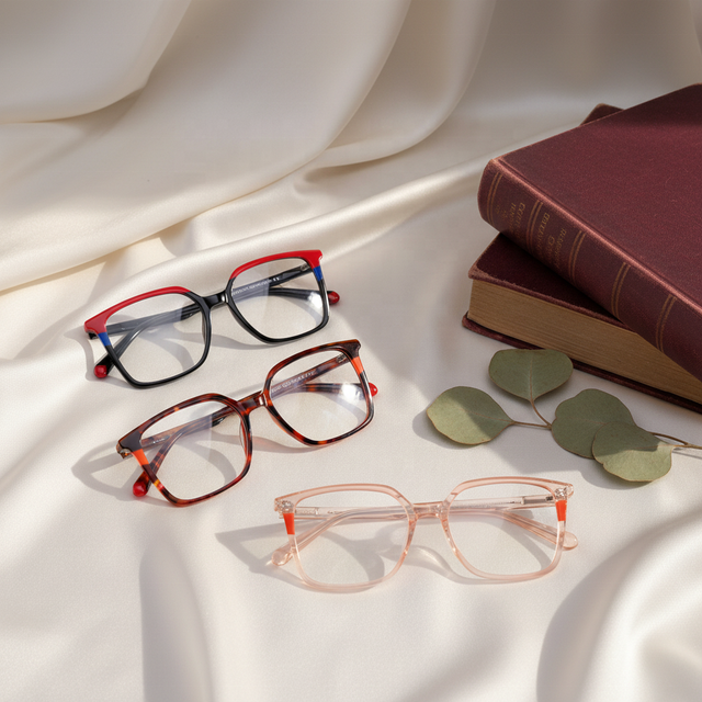 New Stitching Color Animal Print Glasses Frame Optical Eyewear Frames for Women Men Patchwork Plate Eyeglasses
