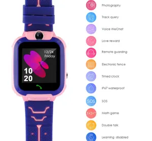 touch new Waterproof sos camera smartwatch phone GPS tracker children smart watch kids ip67 use sim card