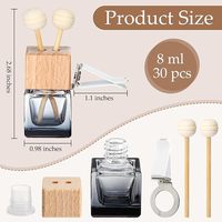 Vide 5ml 8ml 10ml désodorisant ornement suspendu diffuseur bouteille bouchon en bois vide voiture parfum bouteille en verre