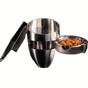 Elegante y Moderna Cazoleta de Acero Inoxidable Duradera e Impermeable para Cachimba con Bandejas de 2 Niveles para Carbón y Tabaco, Incluye Pinza para Carbón - Product Image 1