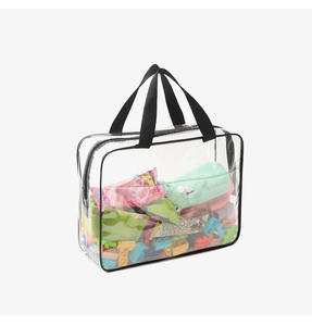 Bolsa de maquillaje cosmético a la moda para mujer, personalizada, de PVC transparente, pequeña, impermeable para artículos de tocador, monedero de viaje con patrón de caramelo - Product Image 2