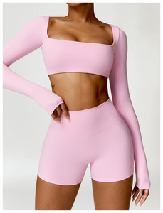Conjunto Deportivo de Alta Calidad en Oferta, Leggings de Cintura Alta, Traje de Manga Larga para Entrenamiento, Ropa Deportiva para Gimnasio, Ropa de Fitness para Mujer, Conjunto de Yoga - Product Image 1