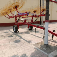 Promotion : Machine à gratter l'herbe agricole, tractée par tracteur, 8 roues, rotative, pour ensilage et balayage du foin, avec une largeur de travail de 5,5 m