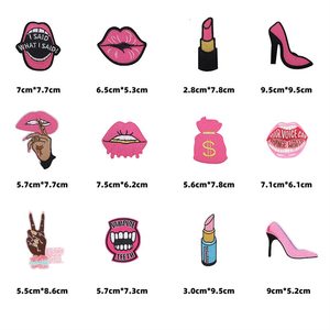 Good Quality Wholesale Price Personality Sexy Mouth Kiss Lipstick Us <strong>Dollar</strong> Money Bag Design Iron on Embroidery Patches - Product Image 2