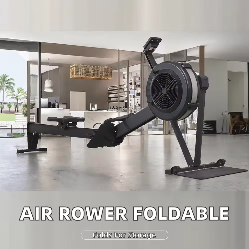 Foldable Home Gym Air Rower 10-Level Adjustable Resistance with LED ...