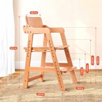 Chaises hautes pour bébé en bois écologiques 3-en-1 - Multifonctionnelles, hauteur réglable, pour la salle à manger et l'extérieur