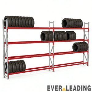 Étagères de stockage de pneus en acier haute densité et robustes, tailles personnalisables, assemblage sans boulons, capacité de 1000 kg, carton pour garages - Product Image 3