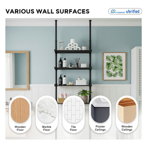 Giá để đồ nhà bếp YIJIALE 2 tầng, không cần khoan, có thể mở rộng, bằng kim loại thép, dùng được cho phòng ngủ, phòng tắm, để đồ chơi - Product Image 4