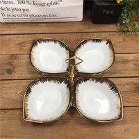 Assiette en céramique de luxe européenne pour fruits secs, assiette à dessert pour mariage