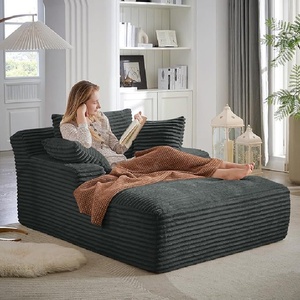 Fauteuil inclinable d'intérieur moderne <span class=keywords><strong>extra</strong></span>-<span class=keywords><strong>large</strong></span> avec canapé en chenille doux et rembourré, confortable et moelleux, avec structure en bois - Product Image 2