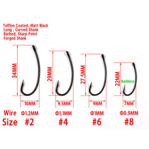 Crochet de pêche à la carpe en vrac crochet de carpe à longue tige barbelée Telflons crochet à longue tige enduit pour <span class=keywords><strong>Chod</strong></span> <span class=keywords><strong>Rig</strong></span> hameçon accessoires de pêche à la carpe - Product Image 2