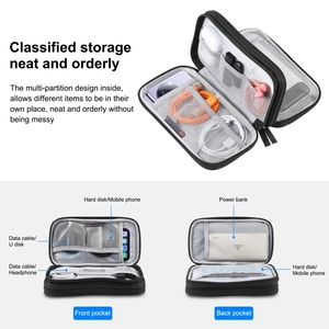 Sac de rangement de voyage personnalisé pour accessoires <span class=keywords><strong>électronique</strong></span>s, batterie externe, câble de chargeur, téléphone portable, écouteurs, double couche - Product Image 6