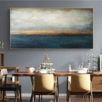 Peinture à l'huile murale de grande taille au design moderne, nature morte dorée, pour salon, peinture murale abstraite simple