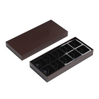 Boîte rigide de luxe en papier recyclable avec logo doré, compartiments divisés, pour emballage cadeau de truffes