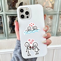 Autocollants populaires Baide Couple Stickman pour la Saint-Valentin, cadeau romantique pour déclaration d'amour, adhésifs DIY, imperméables, personnalisables, décoratifs