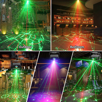Lampe DJ USB 3 trous, mini projecteur de fête, faisceau laser RGB LED, lumière de scène, effet de lumière laser pour les fêtes de Noël, bar