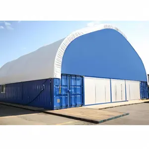 Grosir murah container shelter polivinyl klorida kain shed dome shelter luar ruangan kontainer tenda shed PVC/PE atap tenda