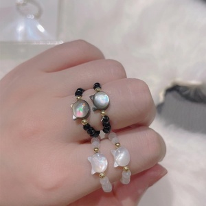 Anillos Minimalistas con Cuentas <span class=keywords><strong>de</strong></span> <span class=keywords><strong>Piedra</strong></span> Lunar Natural <span class=keywords><strong>para</strong></span> Mujeres y Niñas, Anillo <span class=keywords><strong>de</strong></span> Gato Blanco y Negro Hecho a Mano, Accesorios <span class=keywords><strong>de</strong></span> Joyería <span class=keywords><strong>para</strong></span> Fiestas - Product Image 4