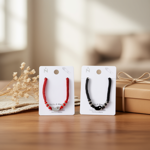 Pulsera de cuentas Angelina, roja y negra, de acero inoxidable, unisex, regalo, joyería - Product Image 2