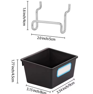 Cửa hàng bán lẻ Pegboard kệ trưng bày phần cứng Organizer slat tường treo hộp nhựa <span class=keywords><strong>slatwall</strong></span> Thùng - Product Image 6