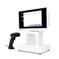 Software POS, Terminal de Pantalla Táctil Android de 15.6 Pulgadas + 11.6 Pulgadas, Sistema POS Todo en Uno Táctil para Tiendas Minoristas