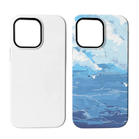 Coque de téléphone vierge 2-en-1 en TPU et PC enduit pour sublimation par presse à chaud, compatible avec iPhone 13 Pro Max, 12 Pro, 14, 15, 16, 17 Pro Max - Vente en gros