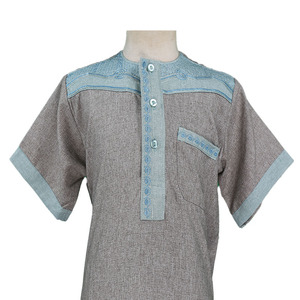 Venta Directa de Fábrica, Thobe Árabe de Algodón de Alta Calidad con Diseño de Empalmes, <span class=keywords><strong>Alharamain</strong></span> Jubba para Niños y Adultos, Otoño - Product Image 2