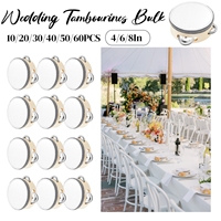 Tambourins de mariage pour adultes, tambours à main, instruments de musique, bruiteurs, en carton, pour église, fête, 4/6/8 pouces