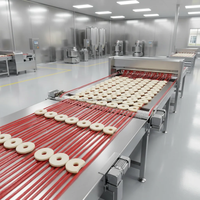 Nouvelle machine automatique écologique pour feuilles de pâte à donuts, en acier inoxydable 304, capacité de 8000 kg/jour, commande tactile, économie d'énergie