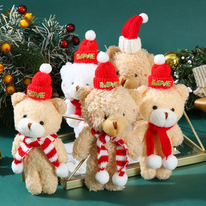 Niedlicher Teddybär-Plüschpuppen-Schal-Schlüsselanhänger mit Puderrouge-Effekt, kleine Puppe - Product Image 4