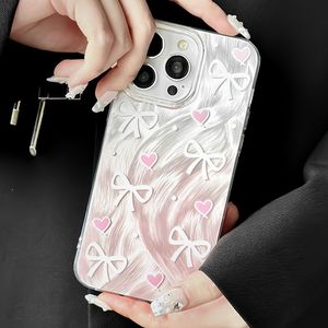 เคสโทรศัพท์สำหรับ iPhone 17 Pro Max ลายเลเซอร์ขนนก โบว์ผ้าตาข่ายรูปหัวใจ รูใหญ่ ป้องกันการกระแทก - Product Image 1
