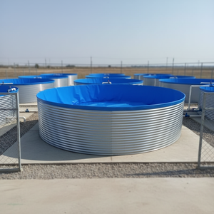 Ronde viskweektank van staal met PVC-zeilvoering, viskweekapparatuur voor aquacultuur - Product Image 2