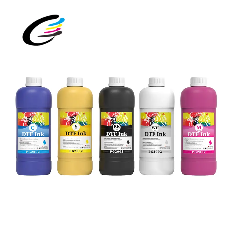 FCOLOR High Quality 1000ml 5 Color Pigment Transfer Film White DTF Ink for Epson L1800 I3200 XP600 DTF Printers