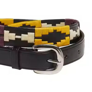 Ceinture de polo équestre classique en cuir véritable pour homme, personnalisée en gros, accessoire d'équitation brodé - ODM/OEM - Product Image 3