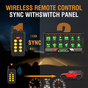 Panneau de commutation de télécommande Premium 12 Gang de qualité professionnelle étanche 12V pour Jeep hors route sans fil Universal Fit - Product Image 4