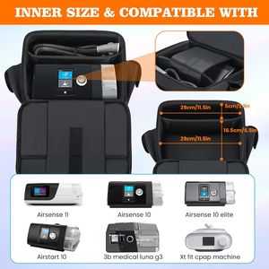 Sac de transport de voyage portable personnalisé pour ResMed AirSense 11 CPAP pour <span class=keywords><strong>Philips</strong></span> <span class=keywords><strong>Dreamstation</strong></span>/3B Medical Luna G3/XT Fit Organizer - Product Image 6