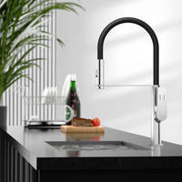 Robinet de cuisine moderne en acier inoxydable brossé, à double poignée, à montage sur comptoir, eau froide uniquement, rotation universelle, le plus vendu