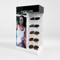 Support d'affichage pour lunettes intelligentes LED personnalisées avec boîte lumineuse remplaçable et câble de sécurité antivol pour présentoir de comptoir de vente au détail
